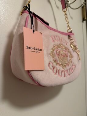 Juicy Couture Pink Gold Embroidered Shoulder Bag NWT